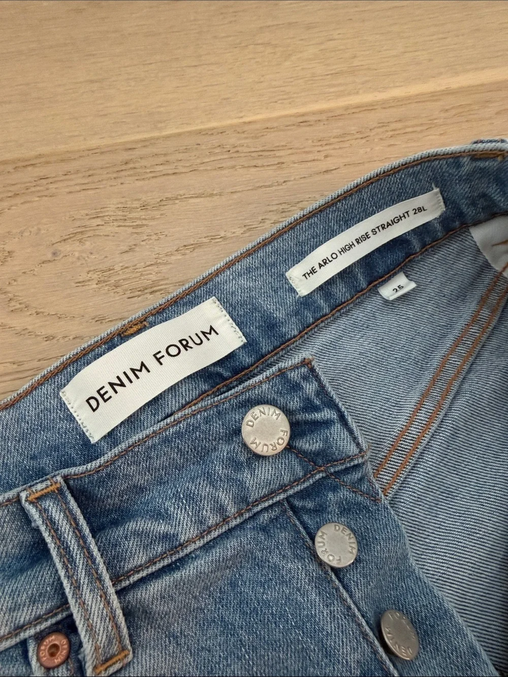 Denim Forum Light Blue Straight-Leg Jeans
